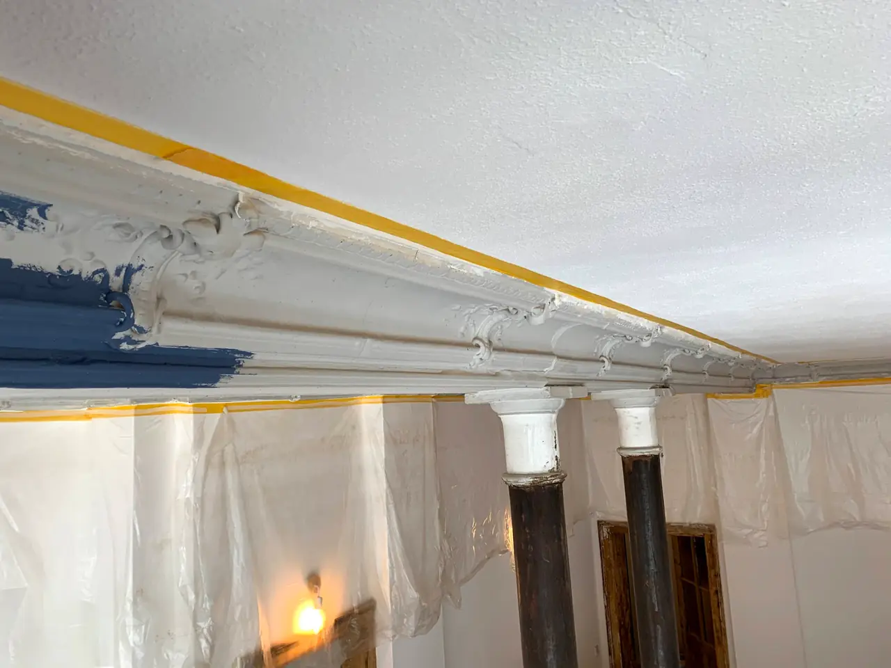 Fertig renovierte Decke
